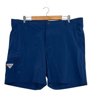 Columbia PFG Shorts Mens 42 Blue Fishing Performance Omni Shade Quick Dry Hiking